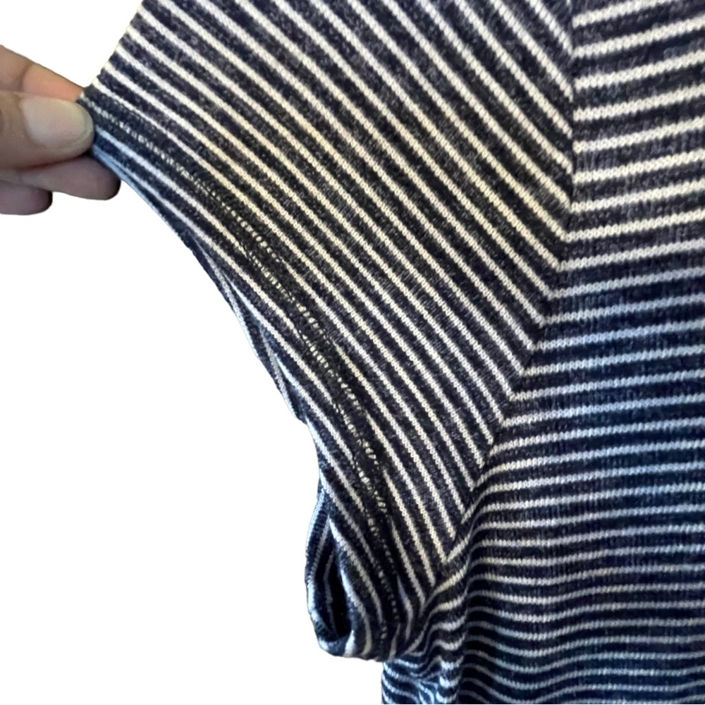 T by Talbot Blue and White Striped Maxi Dress pockets and side Tie Size M - Picture 10 of 12